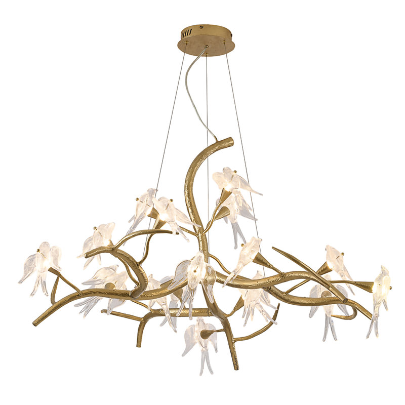 Lustre transitionnel en verre 18 lumières 