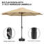 1 parasol de marché de 132 po avec lève-manivelle et contrepoids inclus-96070426