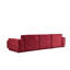 Canapé d'angle bourgogne avec cadre en bois de hêtre et en carton, 118,1 po x 66,9 po x 29,9 po | Tissu 100% polyester, mousse souple à 28% et plume à 24% | Comprend 4 coussins | Conception élégante, confortable, facile à nettoyer et moderne-1700706635