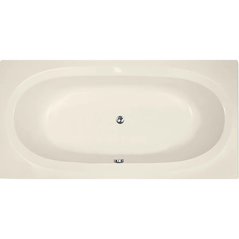 Caribe 72'' x 36'' Air Gelcoat Bathtub, Biscuit, Satin Chrome