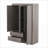 Chests &amp; Wardrobes | 3-Door Mirror Wardrobe with Full-Length Mirror, Gray MDF-1146470690