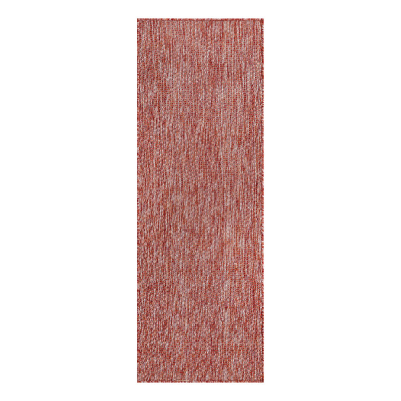 Tapis intérieur / extérieur Avaughn, Tapis de couloir 2 pi x 6 pi 1 po, Rouge rouille