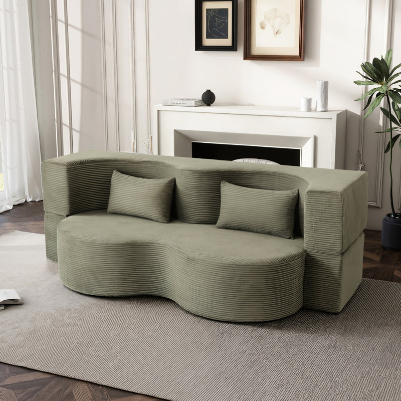 21 lits pliants désossés, convertible compressé de 75 pouces, rembourré de mousse à mémoire de forme, 3 sièges pour le salon