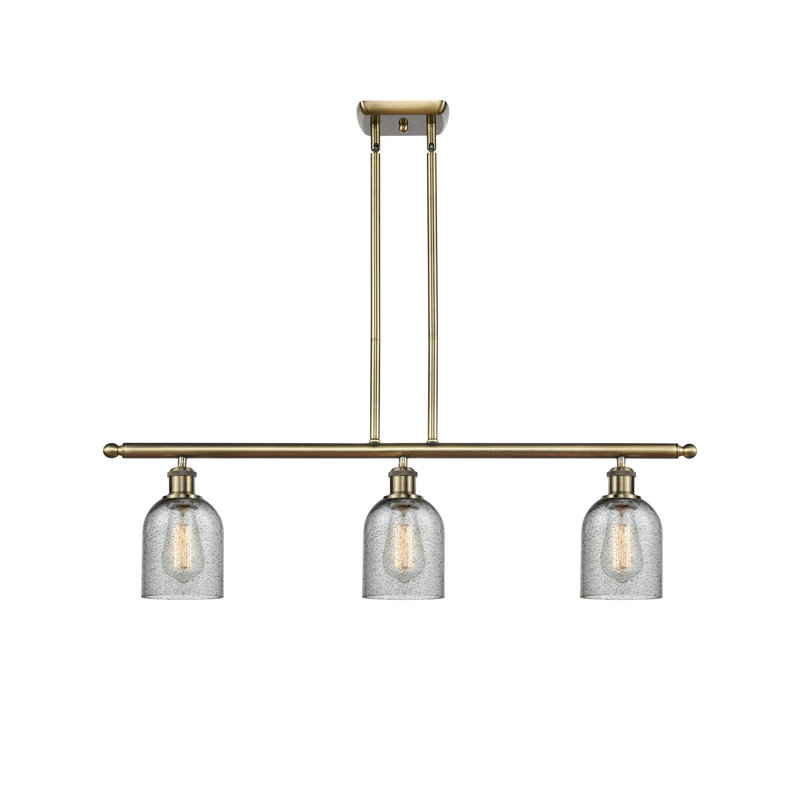 Luminaire suspendu linéaire à 3 lumières pour îlot de cuisine Rosetta, Anthracite, Ampoule non incluse