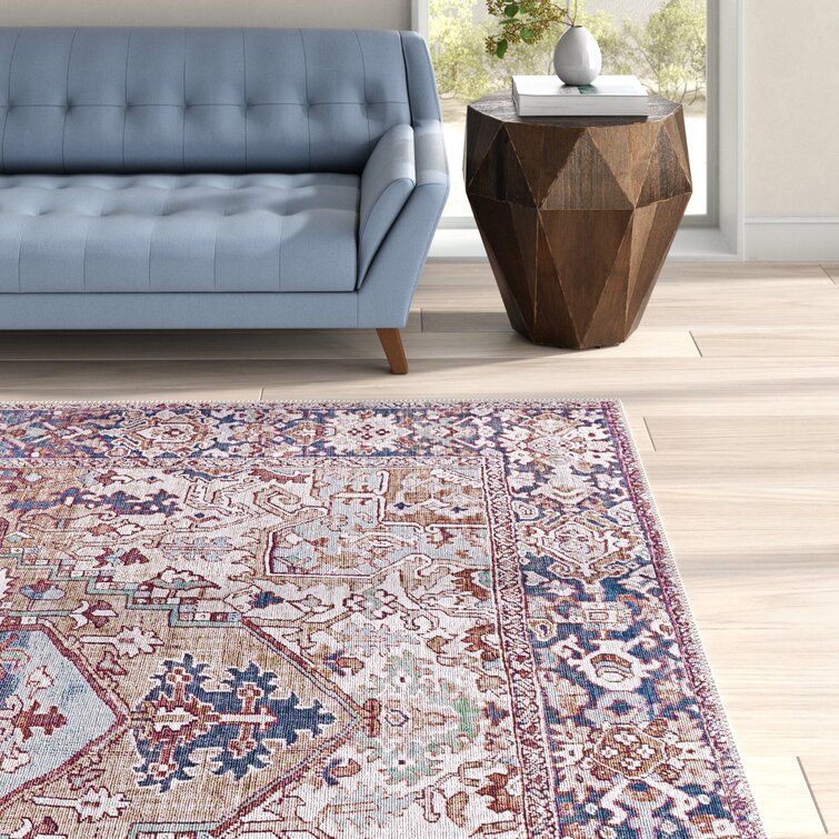 Albion Machine-Woven Oriental Blue/Brown Area Rug 3ft 6 in. x 5ft  6 in