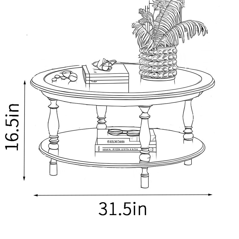 Table basse American American, H 16,5 po x L 31,5 po x l 31,5 po