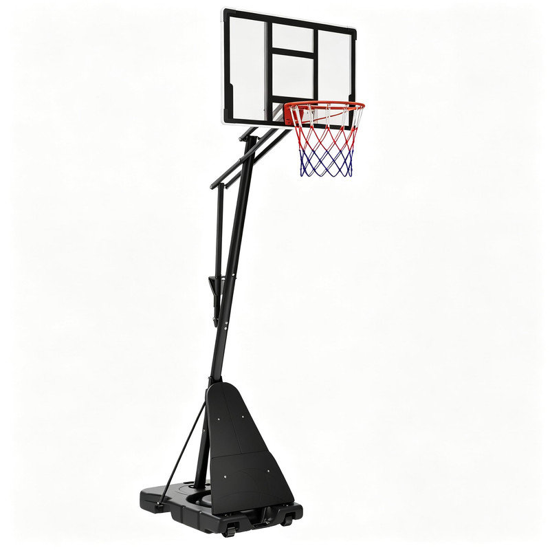 Panier de basketball portatif, panneau de 44 pouces, hauteur réglable de 5 à 10 pieds, base lestable et roulettes