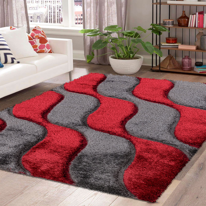 Buron Geometric Shag Indoor / Outdoor Area Rug, Rectangle 120 x 170cm