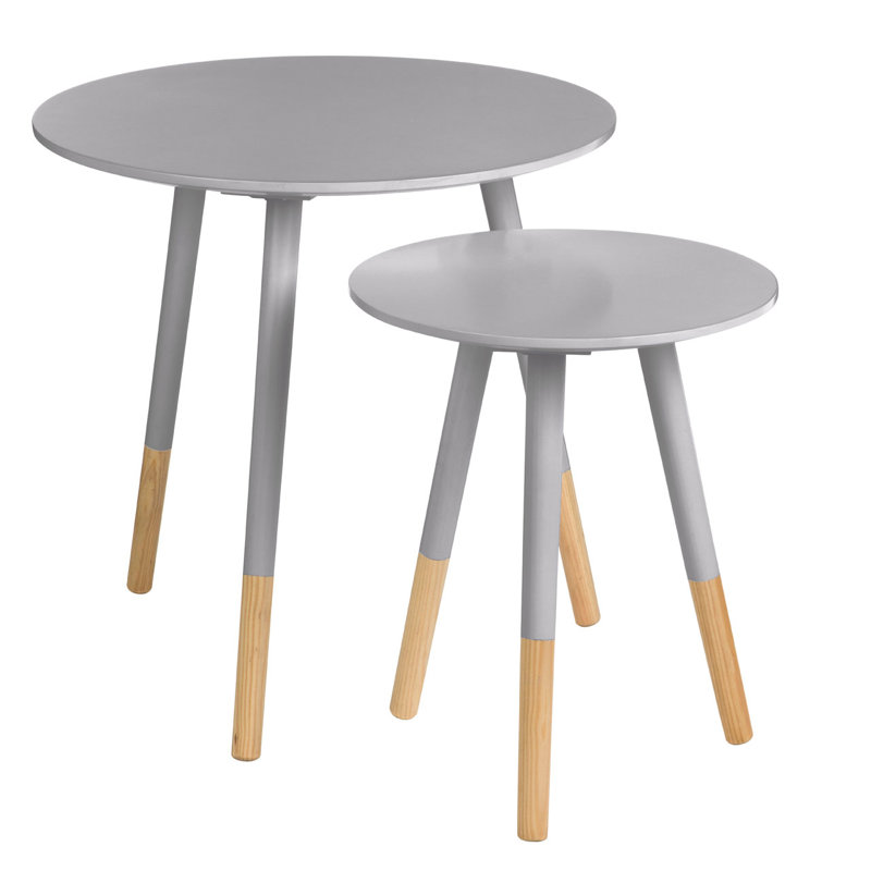 Combs Solid Wood Nesting Tables, Grey