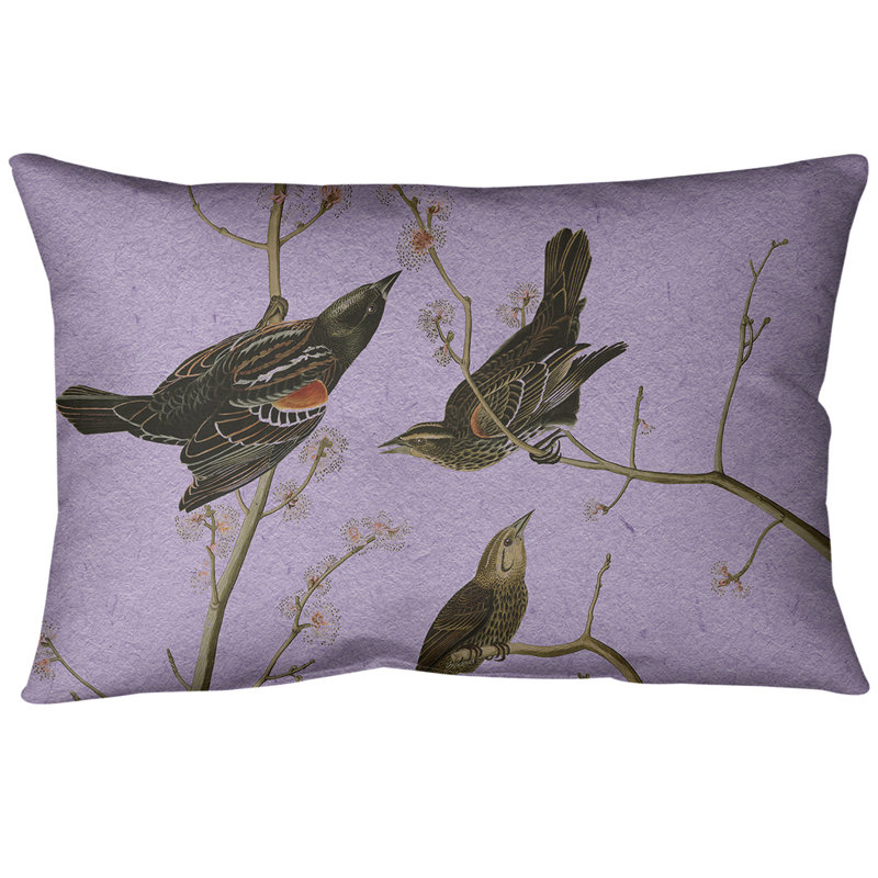 Coussin lombaire à oreilles starling, Mauve, Faux lin