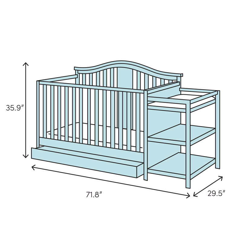 White Pine 4-in-1 Convertible Crib with Changer and Drawer