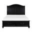Grand lit plateforme gris anthracite avec coffre de rangement pour la chambre à coucher