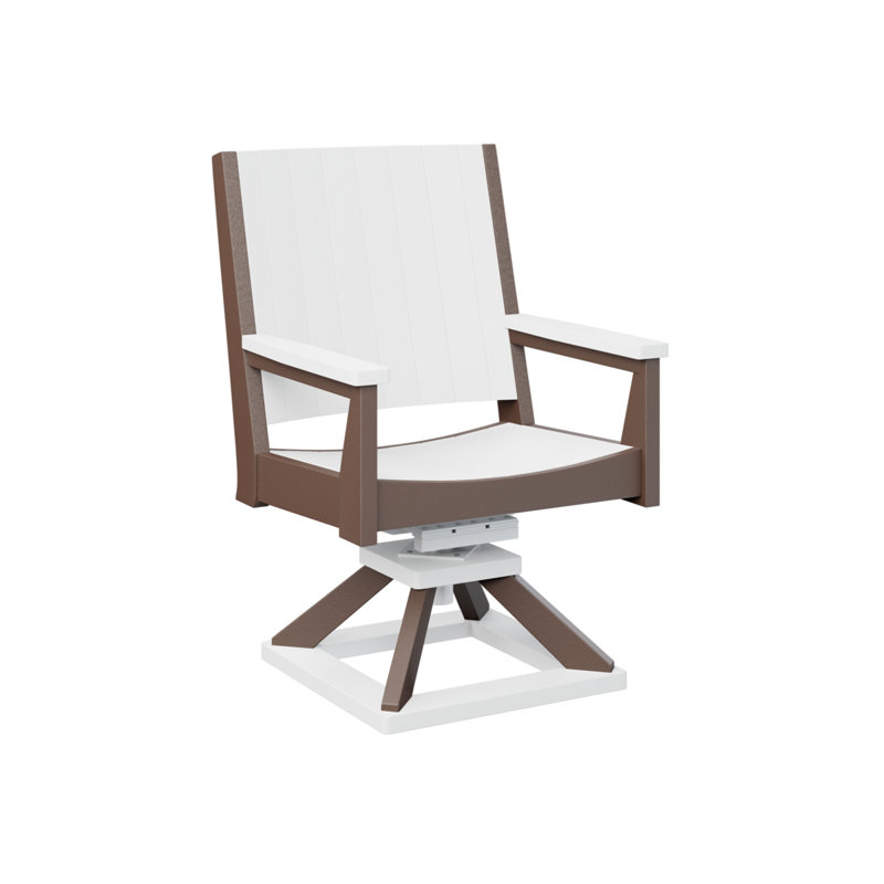 Mayhew Outdoor Dining Armchair, White/Chocolate Brown