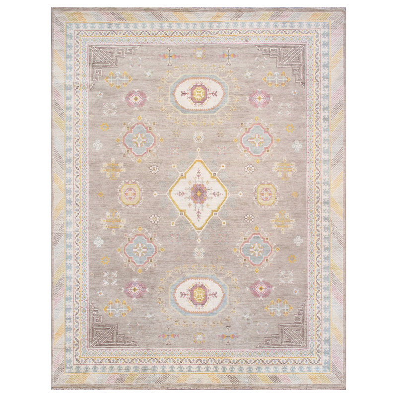 Azerbaijan Hand Knotted Wool Oriental Area Rug in Camel/Beige, Rectangle 10'1'' X 13'8''