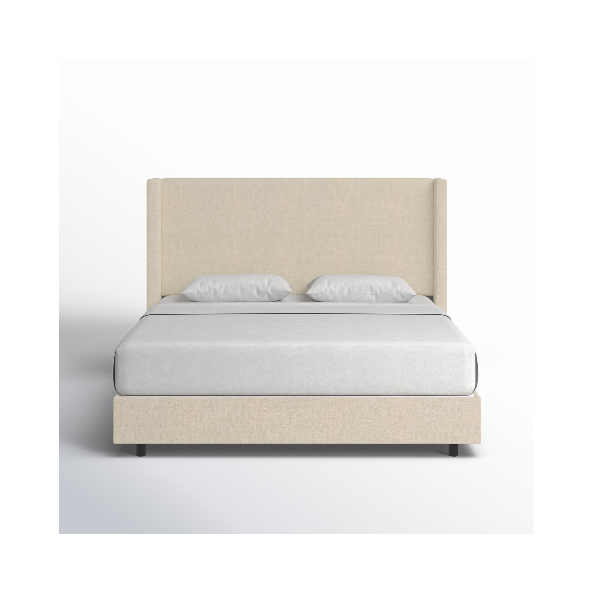 Hanson Upholstered Wingback Bed, Classic Linen Linen, California King