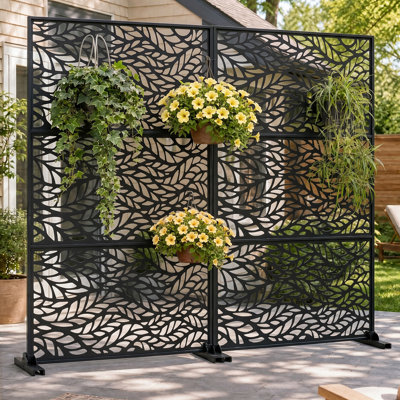 72.5'' X 47.5'' Privacy Metal Screen Fence Panel(Set Of 2)