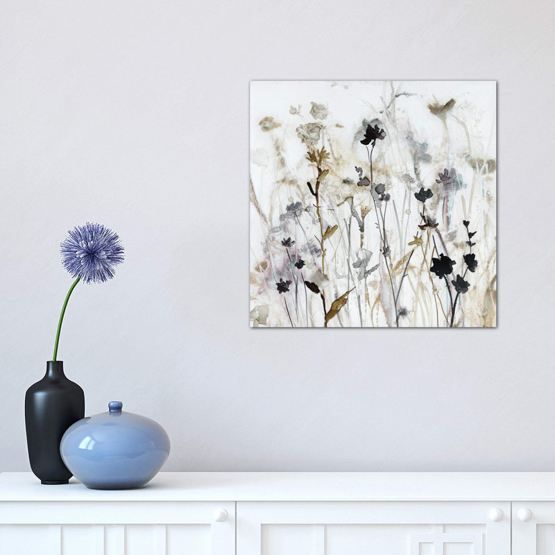 Wildflower Mist I by Carol Robinson - Painting on Canvas, 30.48 cm H x 30.48 cm W, Wrapped Canvas