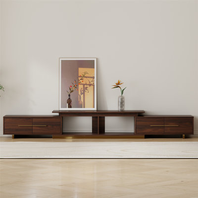63.4”-94.5” Extendable Tv Stand With 4 Drawers, Modern Mid-century Walnut Entertainment Center With Cable Management, Media Console Cabinet For Living by Latitude Run