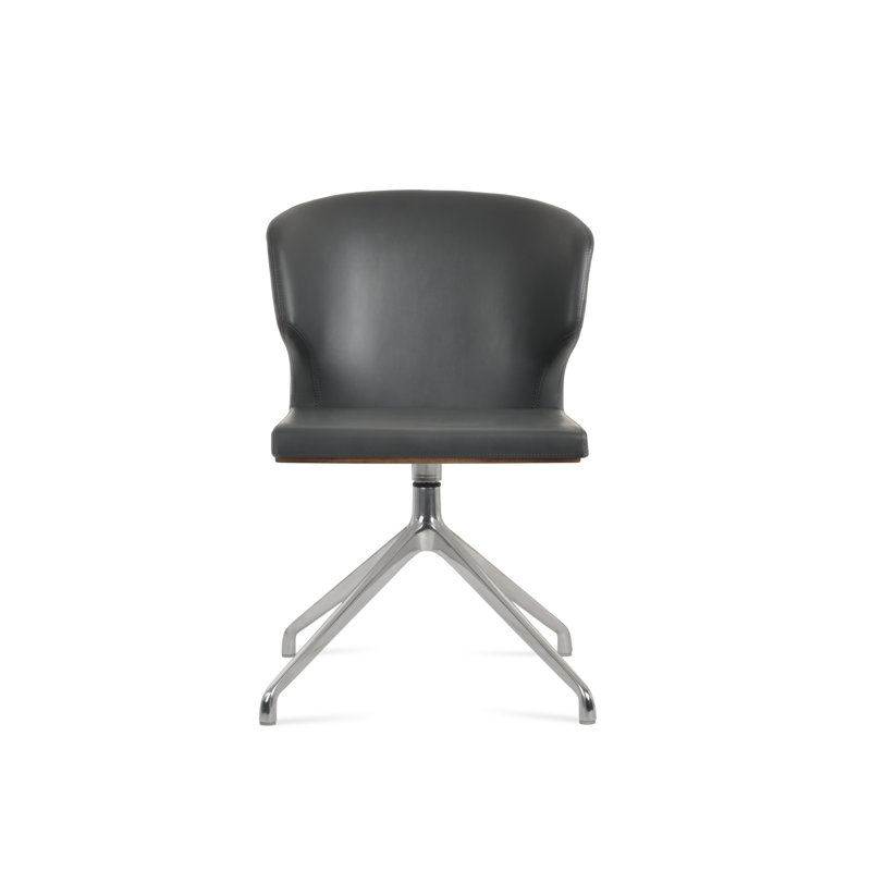 Chaise pivotante Amed Spider, Blanc, Noir poudre mat