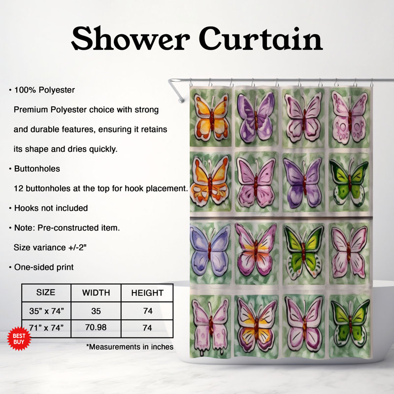 Boho Metamorphosis - Premium Shower Curtain, 74"H x 71"W