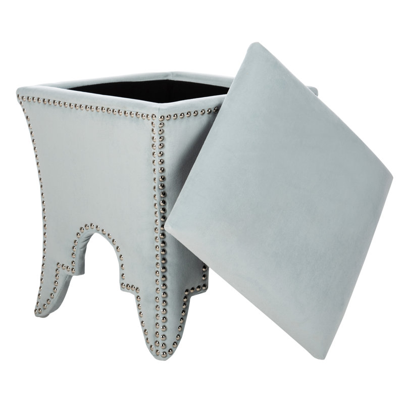 Upholstered Ottoman, Silver, Silver Sage