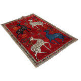 Red color Hand knotted Shiraz rug 4'2"x 6'1"