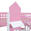 Lits superposés avec rangement Fun Castle Style, bois massif, rose