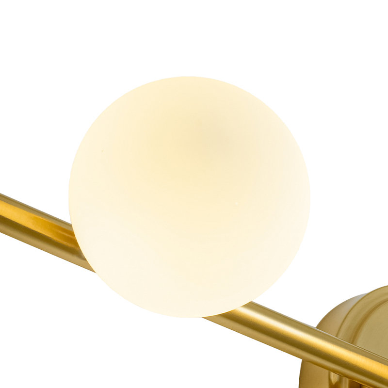 Ivory White Glass Globe Dimmable Vanity Light, 3