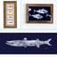 Faux Alabacore sur bois flotté bleu marine, art mural 4 x 6
