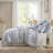 Perryn Blue Vintage Jacquard 7-Piece Queen Comforter Set-123553345-123553348