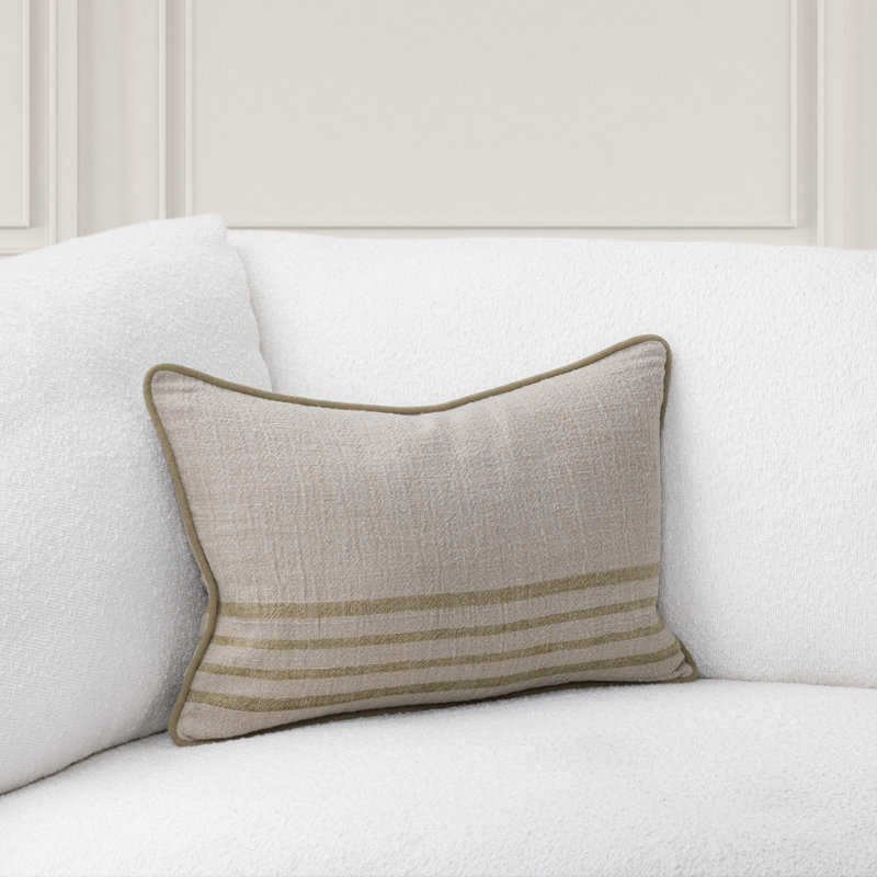 Coussin Newport, Rectangle H 14 po x l 20 po, Vert olive