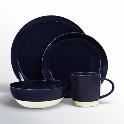 Canvas Home Shell Bisque Porcelain 16 Piece Dinnerware Set, Service for 4