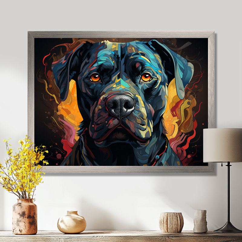 Cane Corso Confidence - art mural chien pour le salon, Silver Picture Framed, 16" H x 32" W