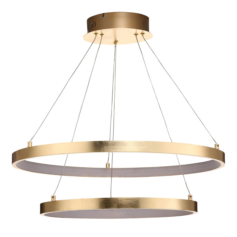 2 - Light LED Wagon Wheel Pendant