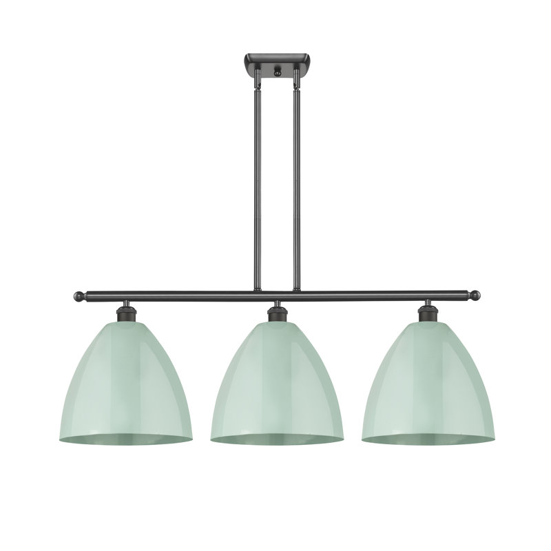 Luminaire suspendu 3 lumières pour îlot de cuisine, Écume de mer, Bronze huilé