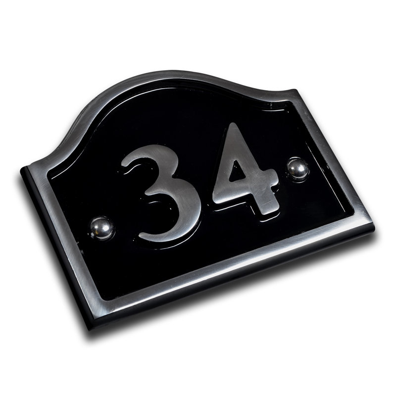 Jaclynn 11.5cm H Reflective Metal House Number, 34