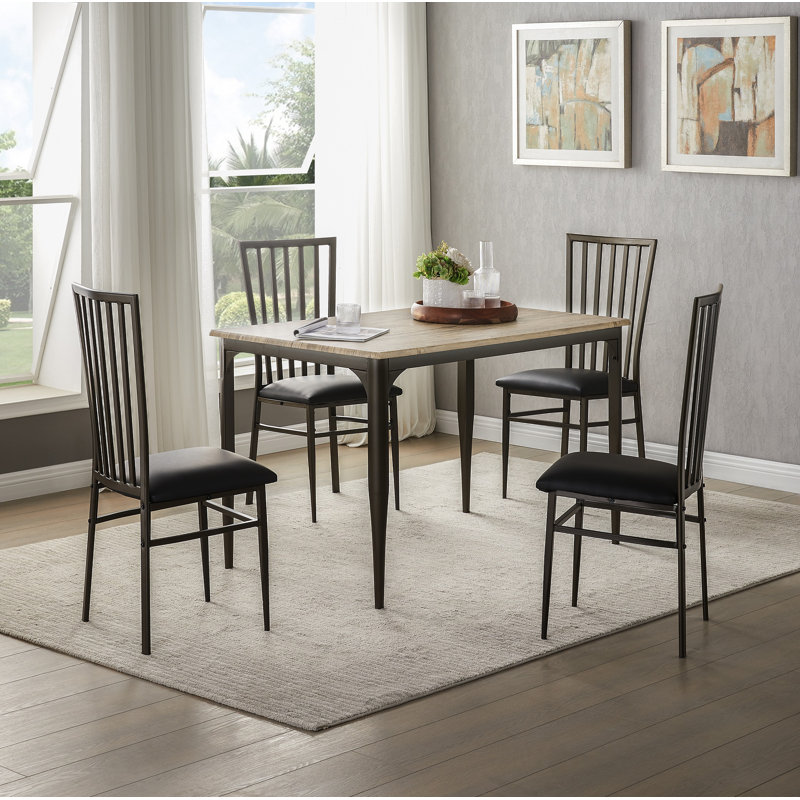 Heavy Duty Metal Chairs - Upholstered Dining Room Chair, Set of 4