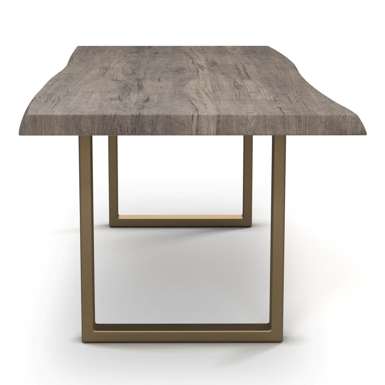 Colin Dining Table, Brass, Sandblasted Gray, 29.75"H x 116"L x 40"W