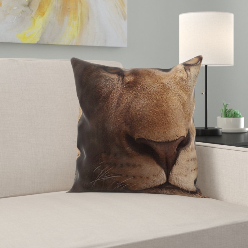 Housse et insert de coussin carré lion