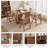Solid Wood Foldable Dining Table & 4-Chair Set with Integrated Chair Storage – Compact Multi-Use Dining & Workstation for Small Spaces