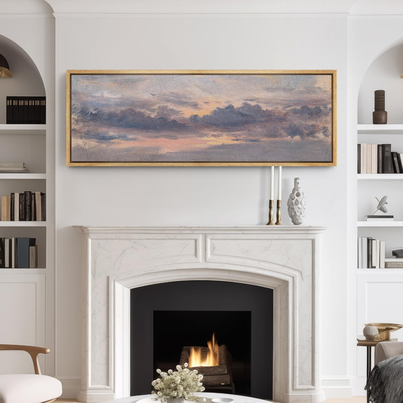 «Purple Clouds Dusk's Palette An Ode To The Twilight Sky», reproduction d'art sur toile, H 20 po x l 60 po, Naturel