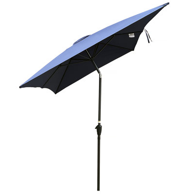 Parasol extérieur imperméable 6 x 9 pi avec manivelle et bouton poussoir inclinable sans rabat pour jardin