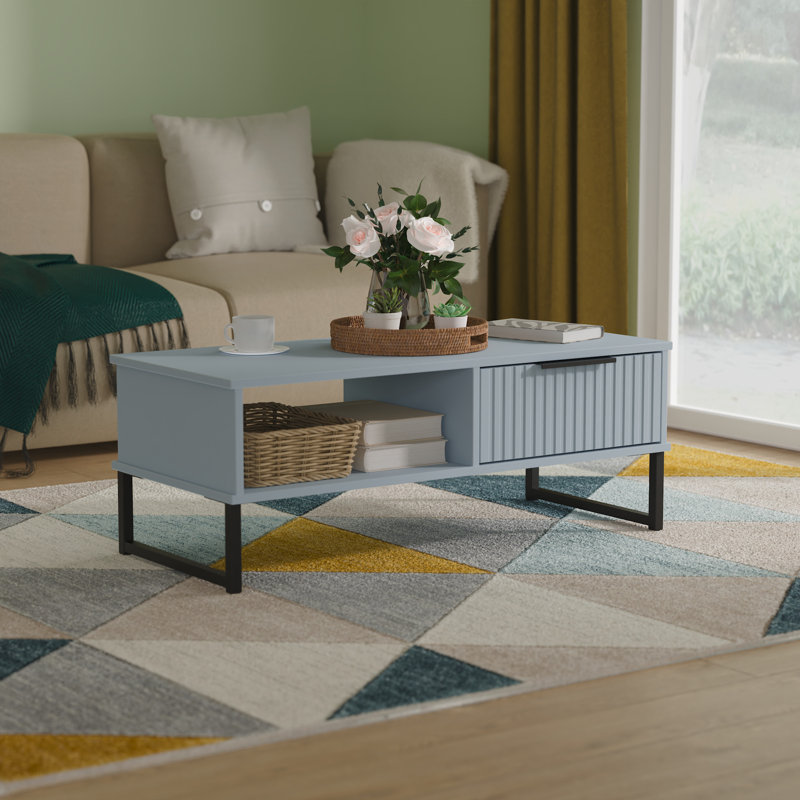 Takirra Coffee Table with Storage, Blue