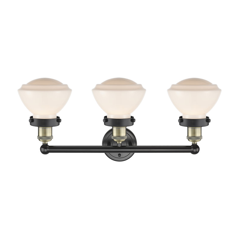Almarosa 3 - Light Dimmable Vanity Light, Black Antique Brass, Matte White