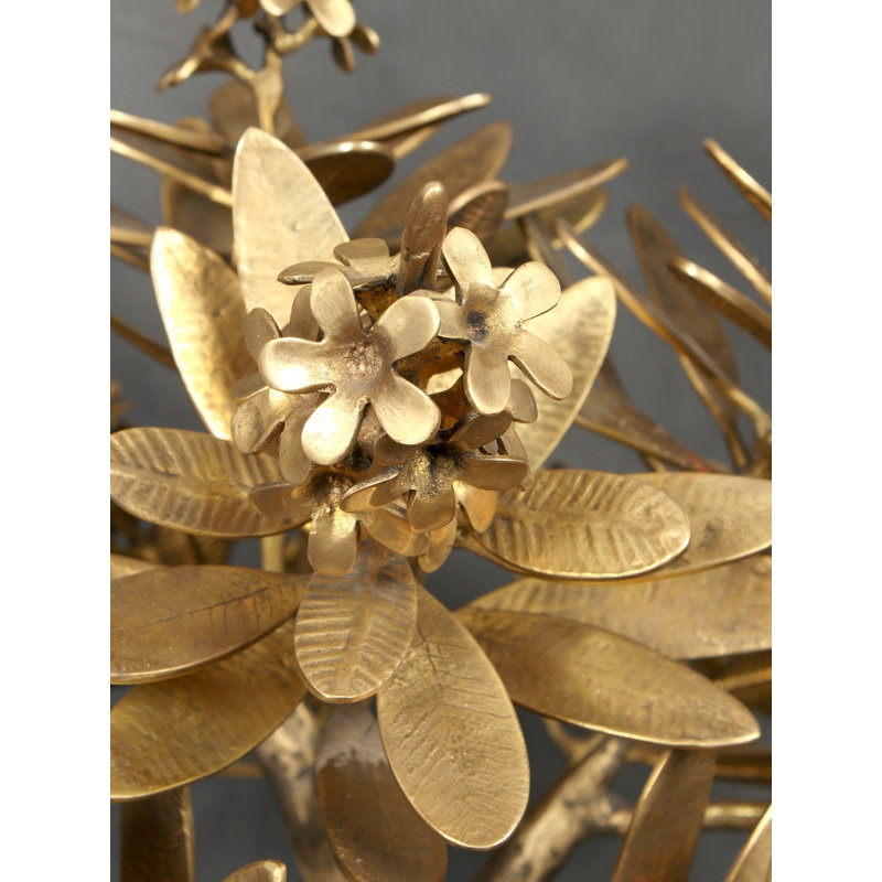 Laiton authentique arbre à fleurs avec papillons