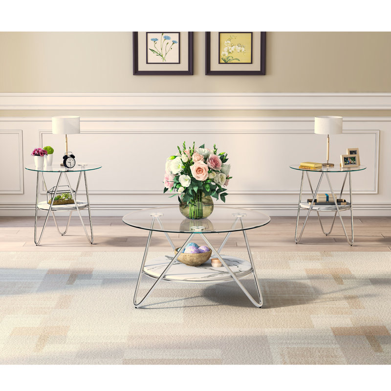 Table basse Lianys, Argent