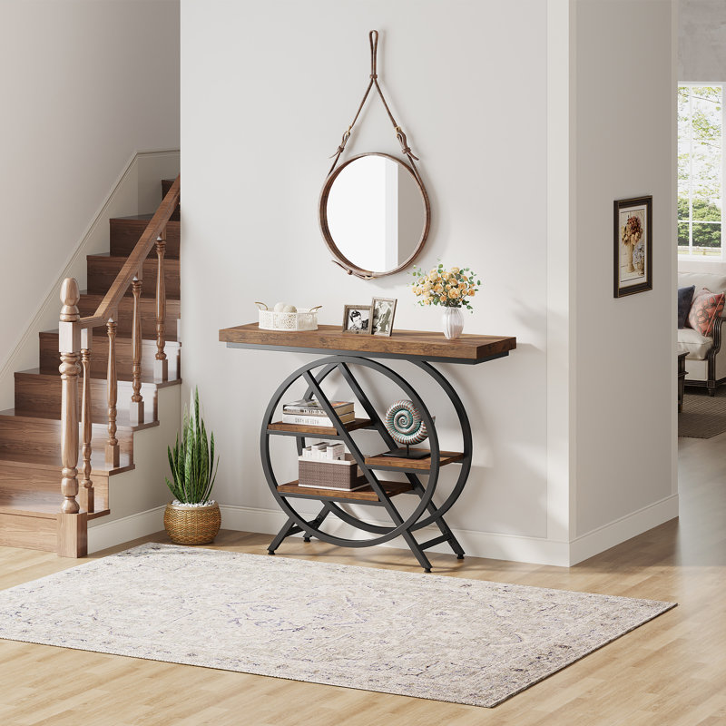 Arlesha 39.4'' Console Table, Rustic Brown