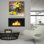 «Floral Still Life II» par Tim O'Toole, art mural en verre acrylique, 12 po x 12 po