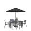 Parasol de marché noir avec manivelle Li-354735729-354735730
