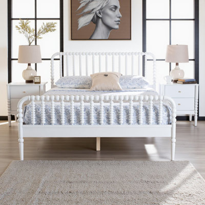 Vance Queen Size 3-Piece Mid-Century Bedroom Set in White, 63.71'' W X 84.46'' L X 41.64'' H